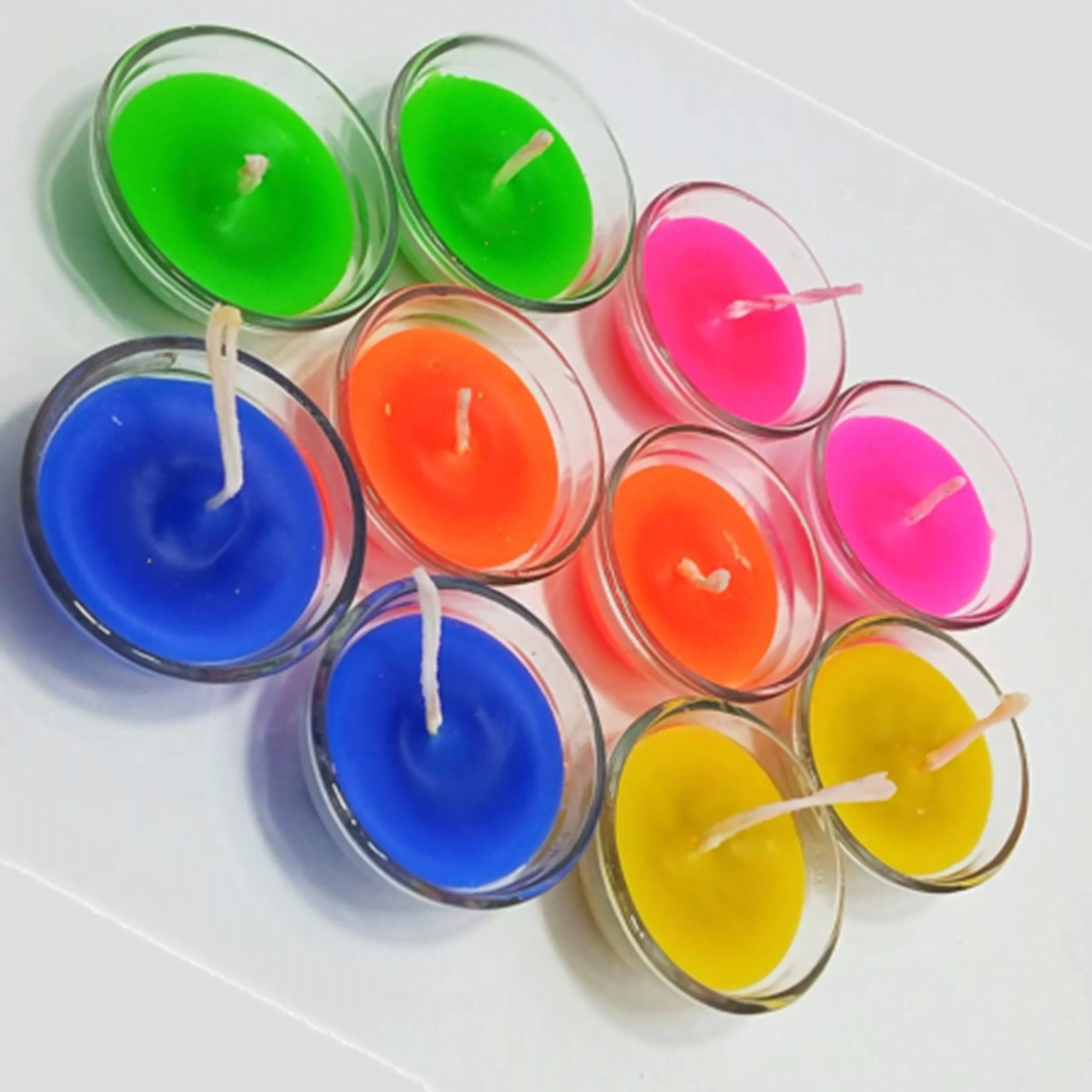 qwq scaled Scented Soy Wax Tea Light Candles in glass case (Pack of 6)