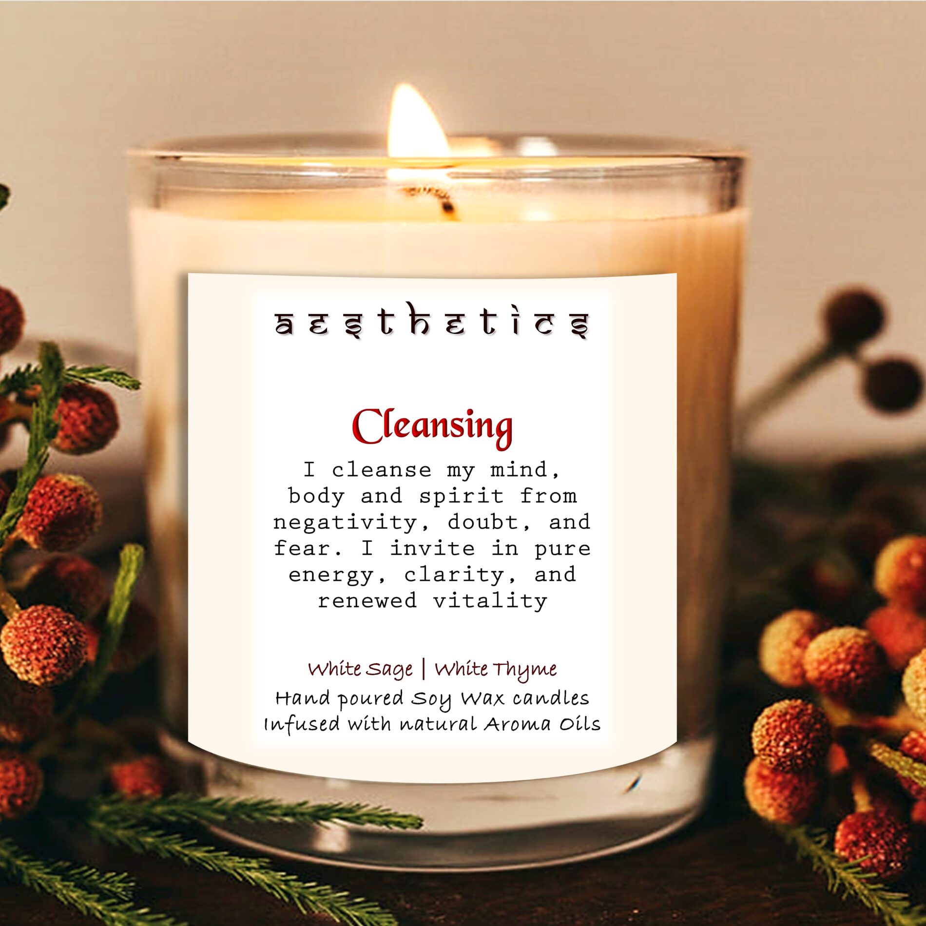 Home 53 Affirmation Candles by Aesthetics - Cleansing | Aesthetics