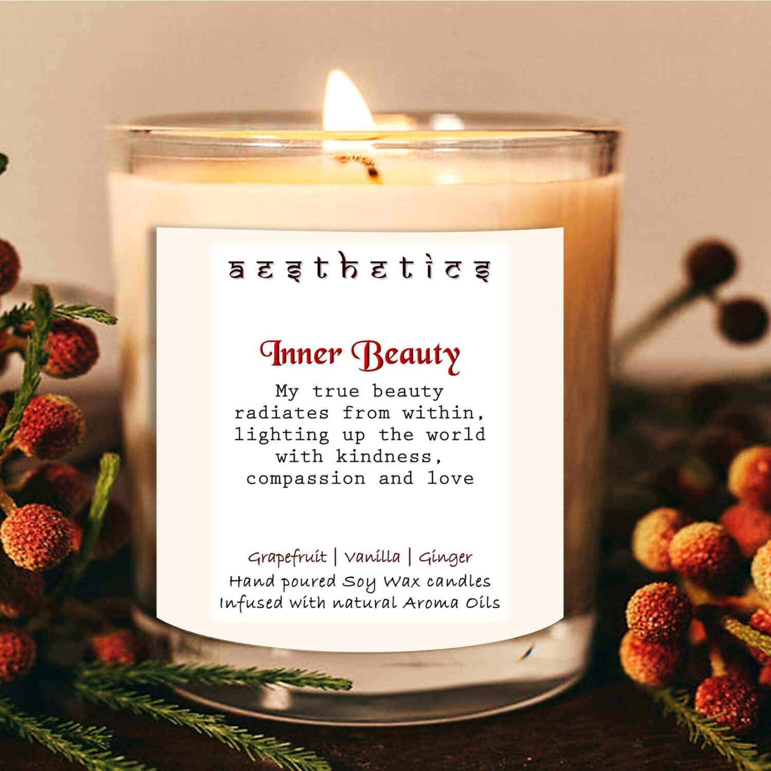 Affirmation Candles by Aesthetics - Inner Beauty | Aesthetics