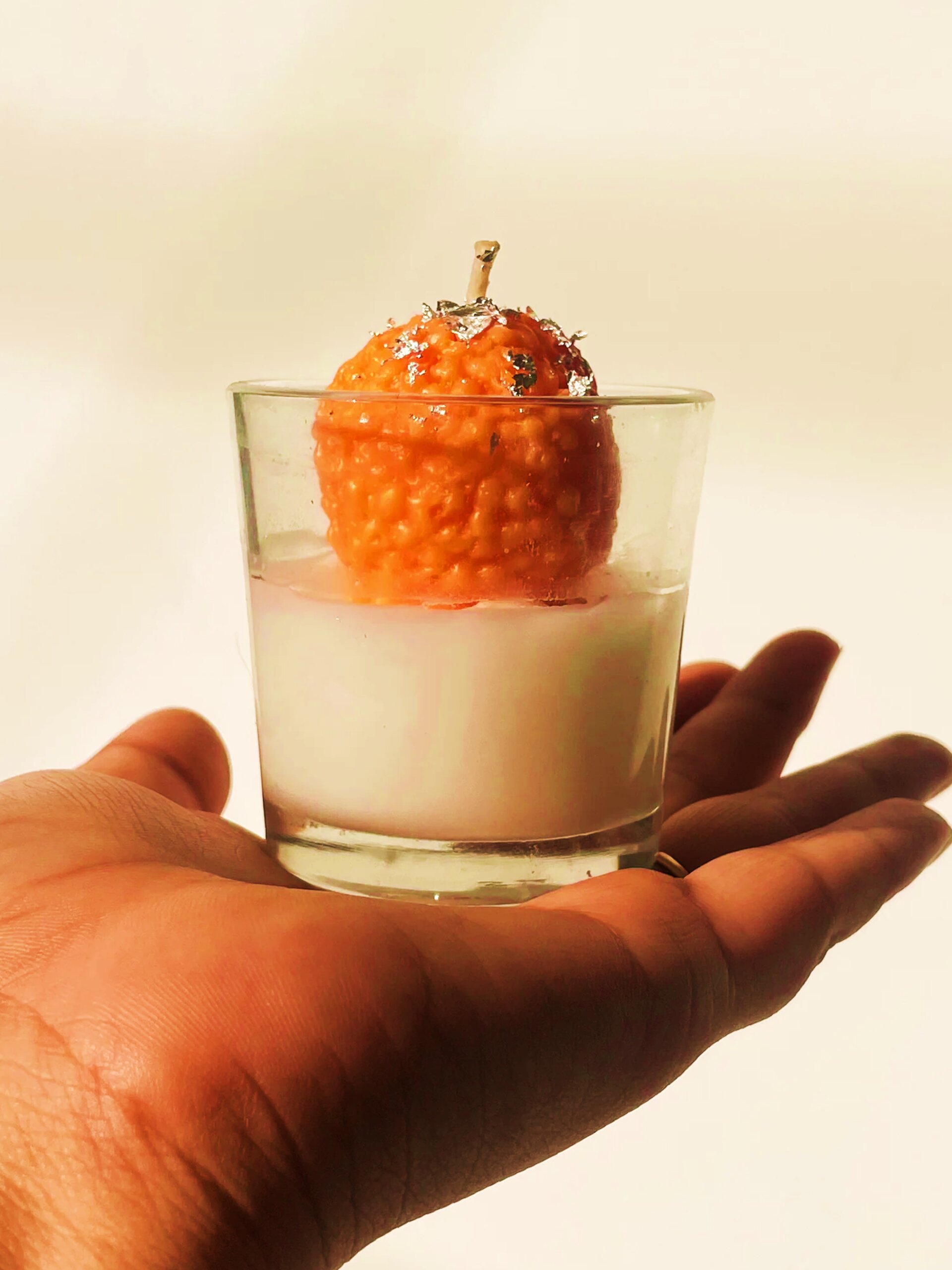 Special Candle 2 scaled Ladoo Candles with glass - Set of 4