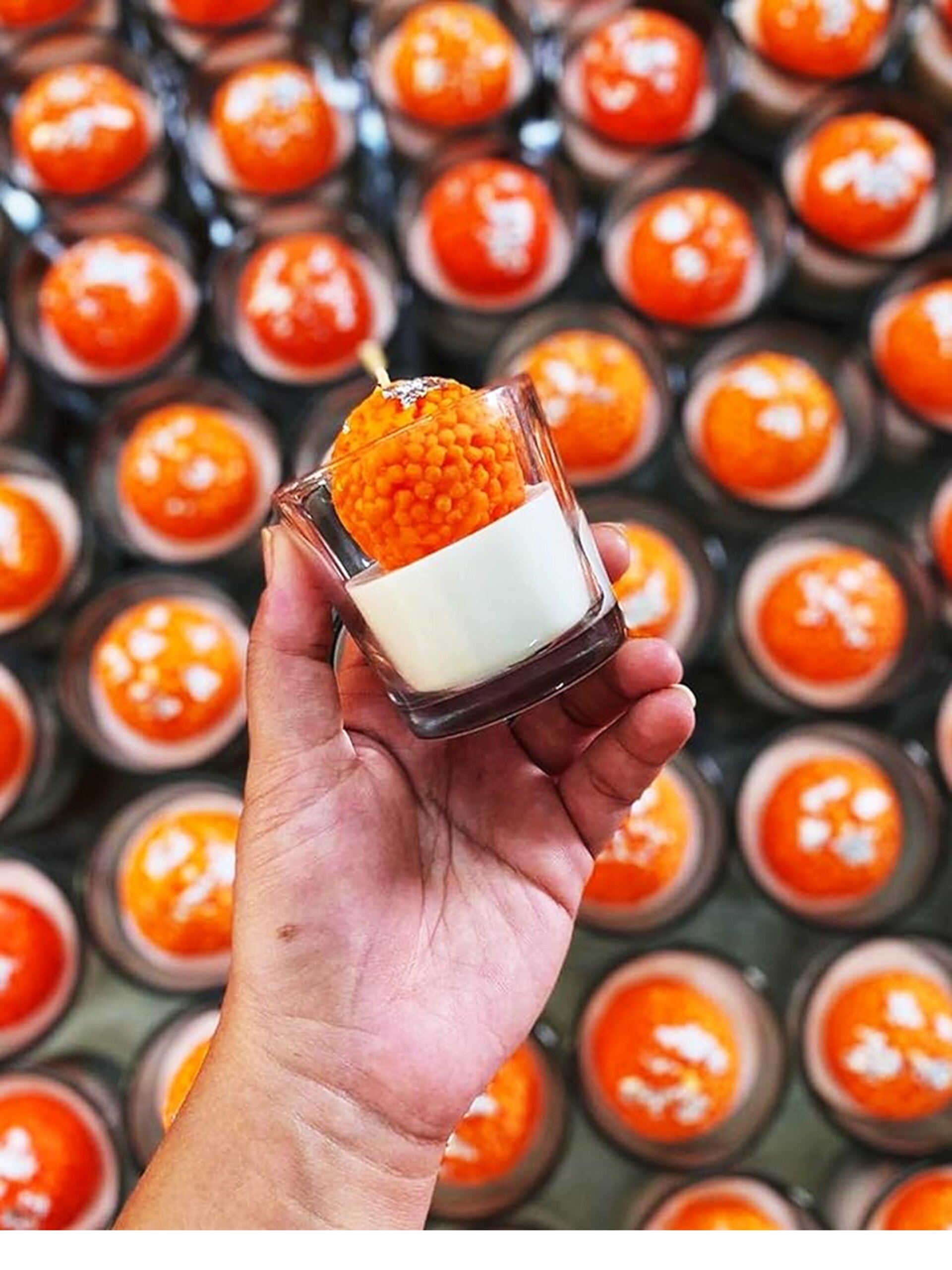 Special Candle 4 scaled Ladoo Candles with glass - Set of 4