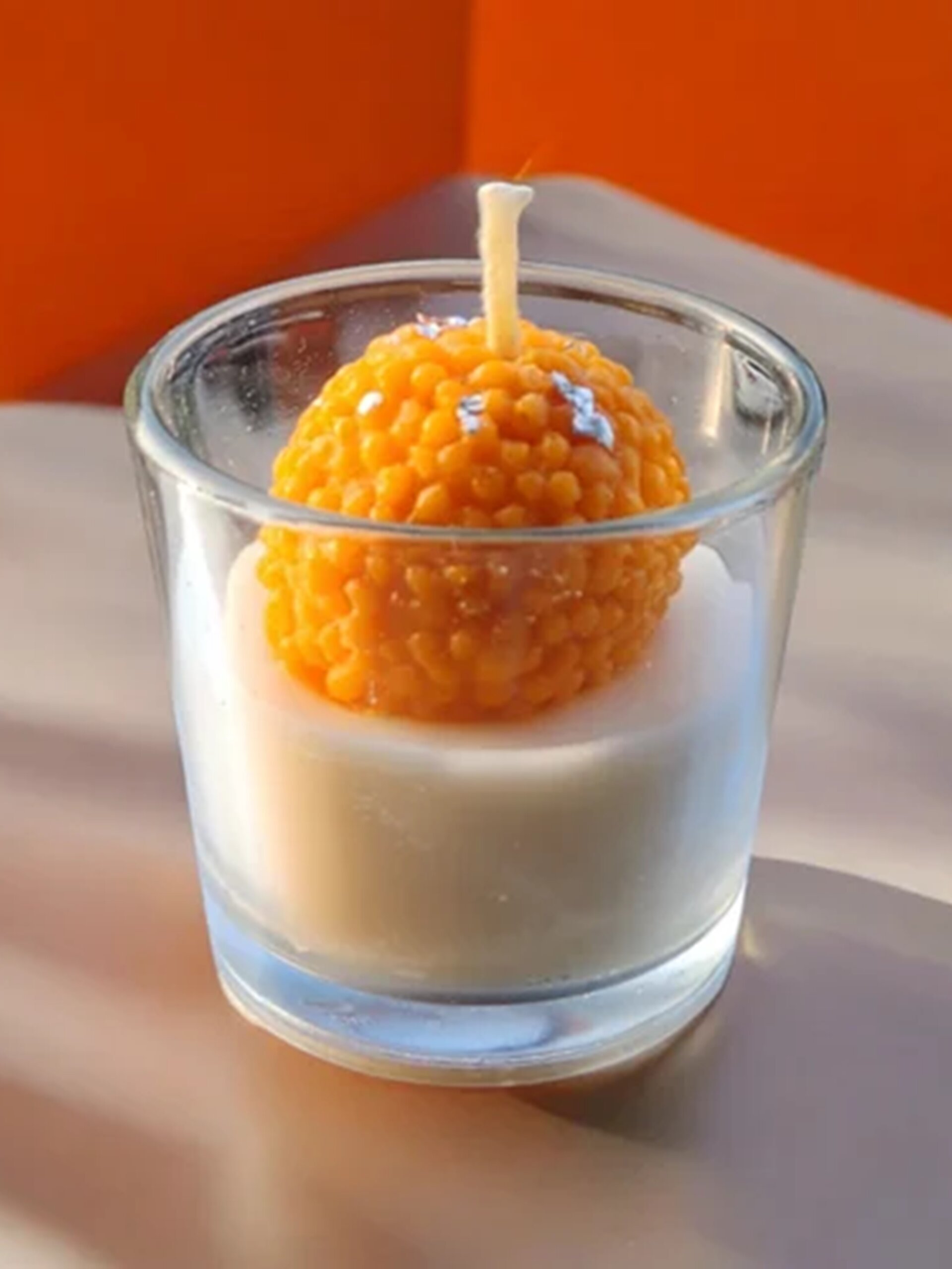 Special Candle 5 scaled Ladoo Candles with glass - Set of 4