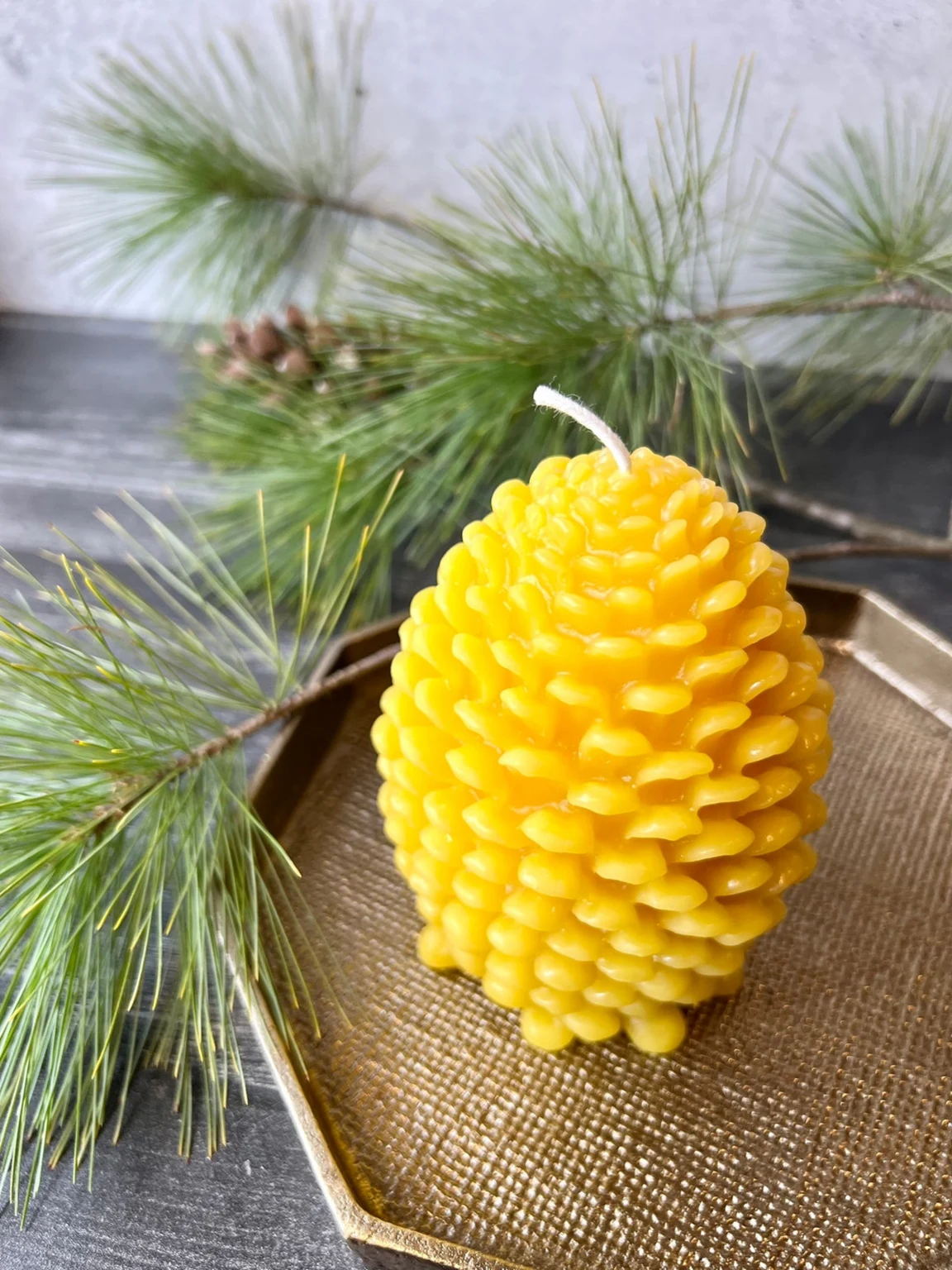 Pine Candle 4 Pine nut shaped, scented soy wax candle
