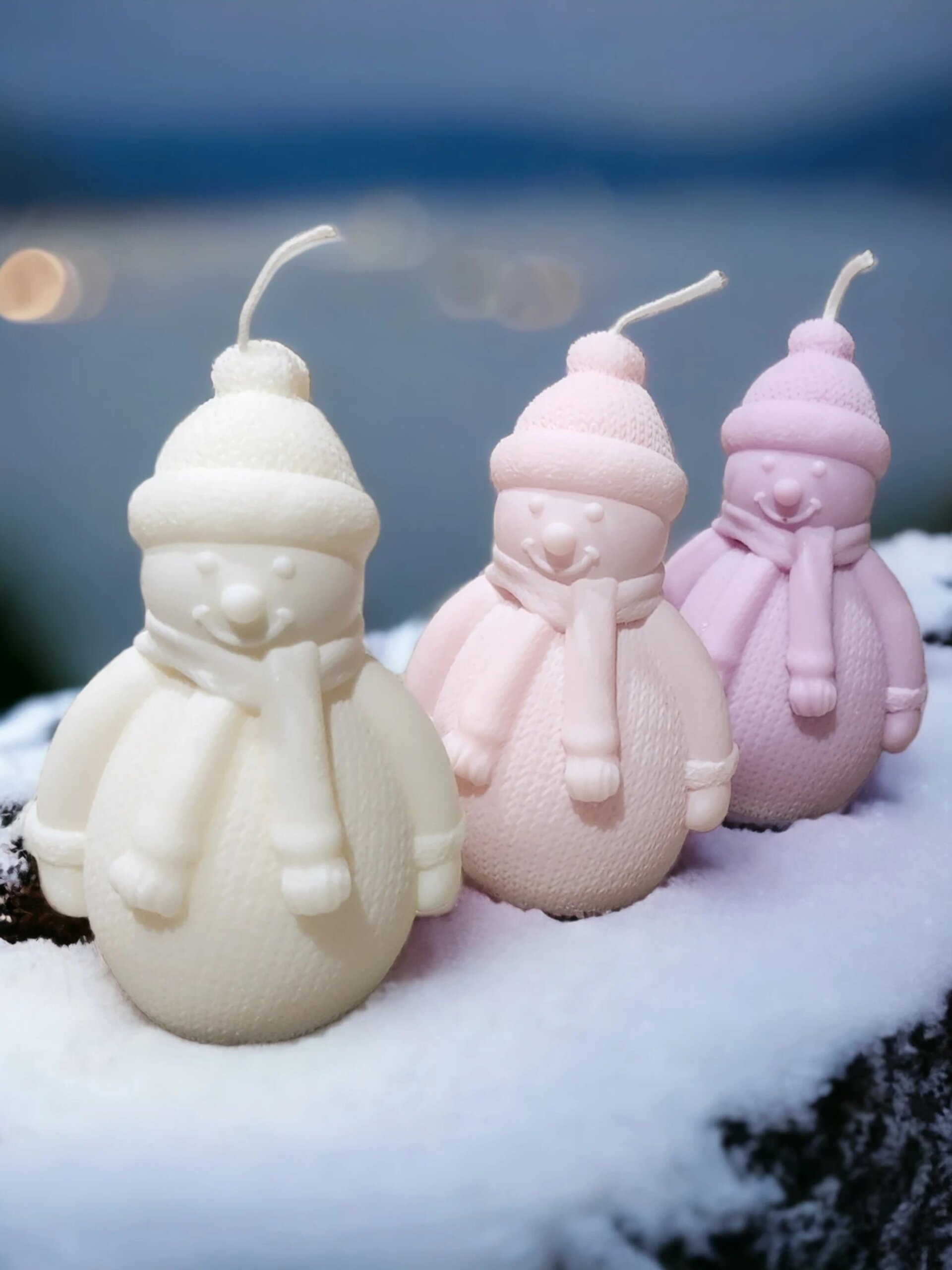 Special Candle 35 scaled Aesthetics Snow man Candle - Set of 2