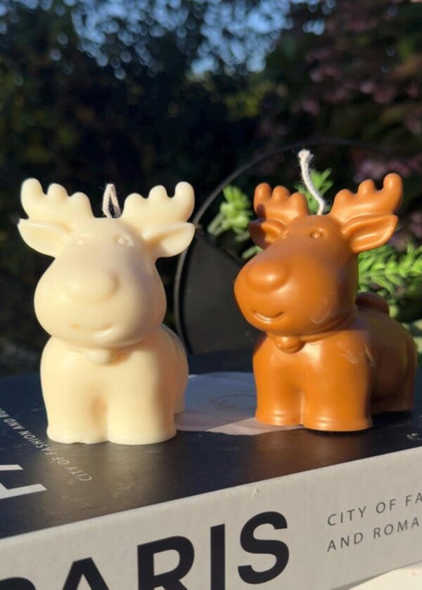 Aesthetics 3d Reindeer Candle - Set of 2