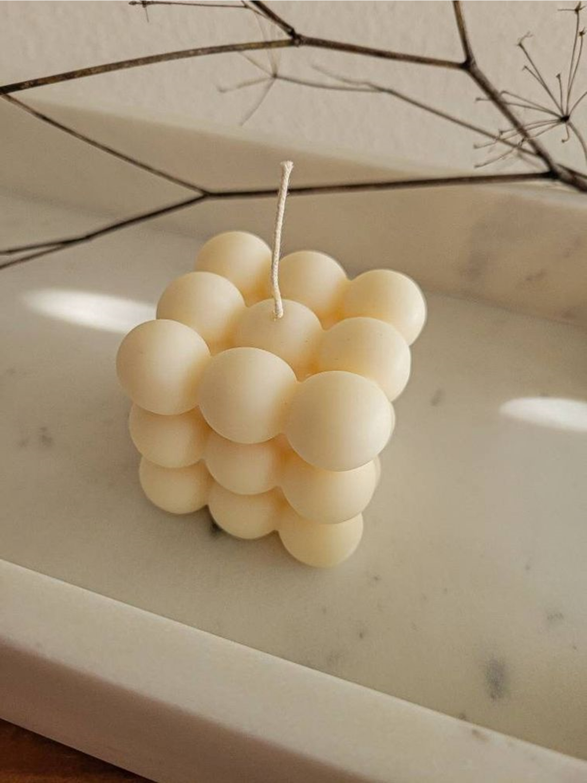 Special Candle 51 Bubble cube shaped, scented soy wax candle - Pack of 2