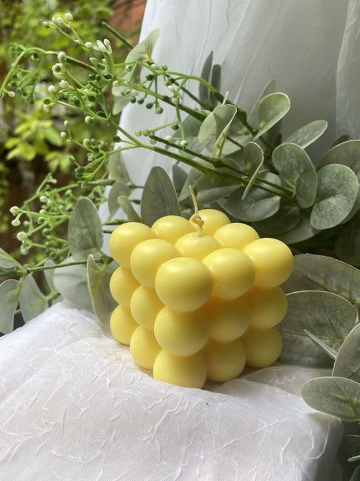 Special Candle 54 Bubble cube shaped, scented soy wax candle - Pack of 2