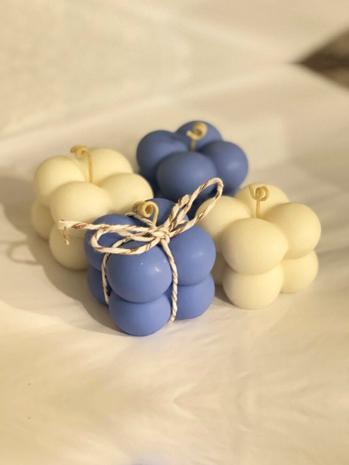 Special Candle (56) Special Candle 56 Small Bubble shaped, scented soy wax candle - Pack of 2