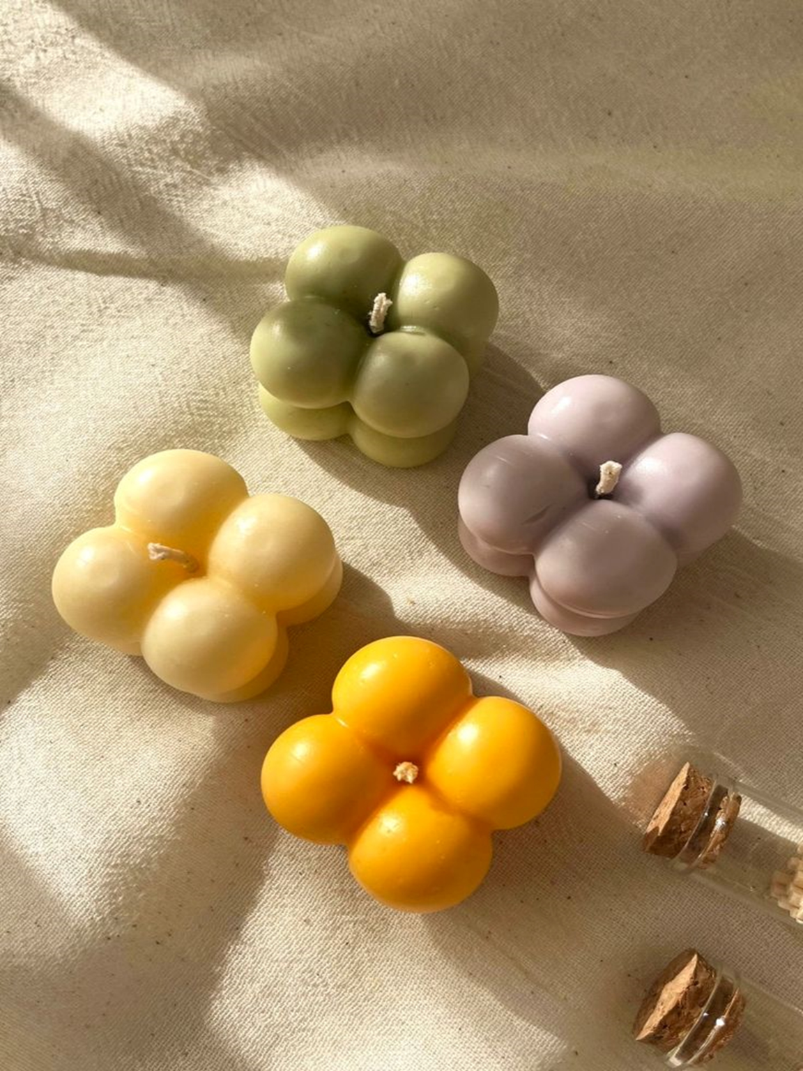 Special Candle 58 Small Bubble shaped, scented soy wax candle - Pack of 2