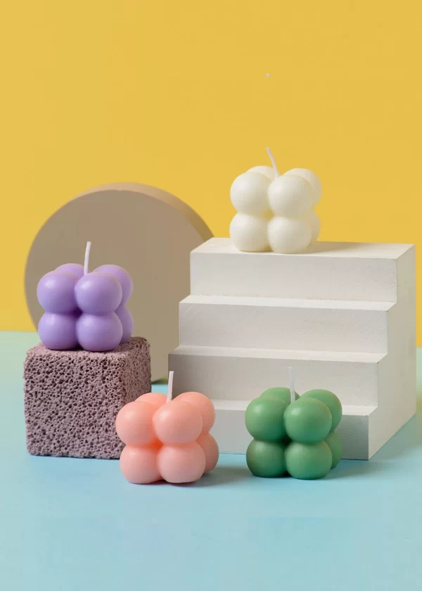 Small Bubble shaped, scented soy wax candle - Pack of 2