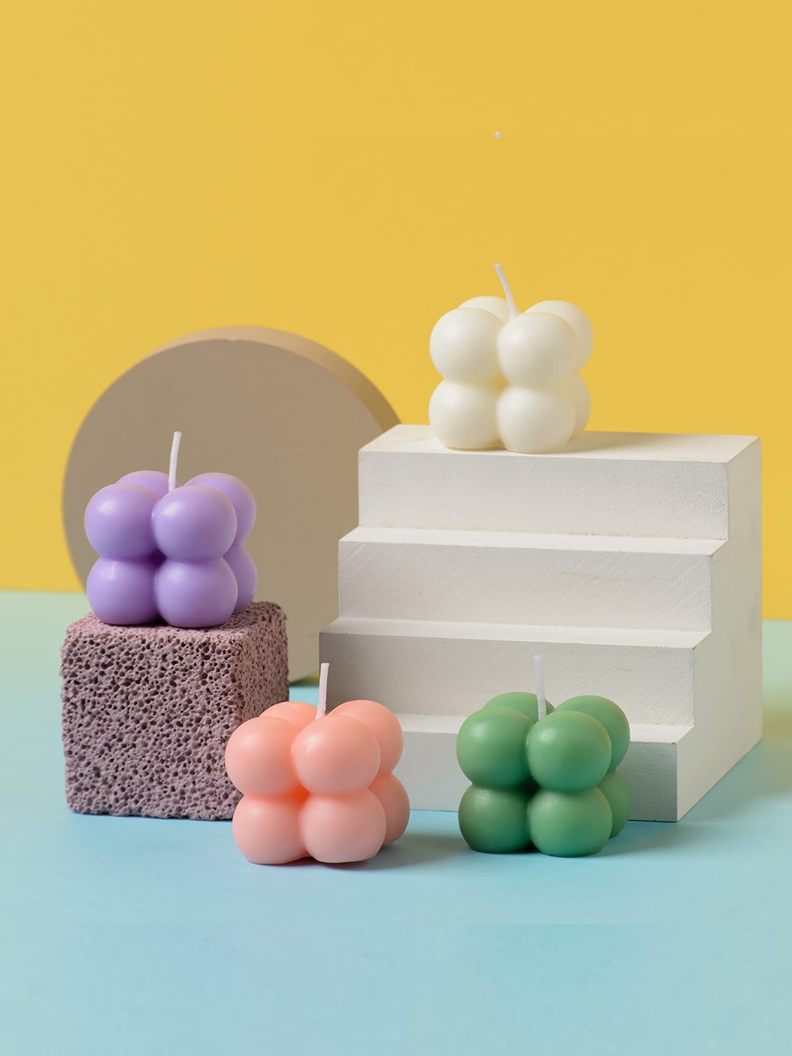 Special Candle 59 Small Bubble shaped, scented soy wax candle - Pack of 2