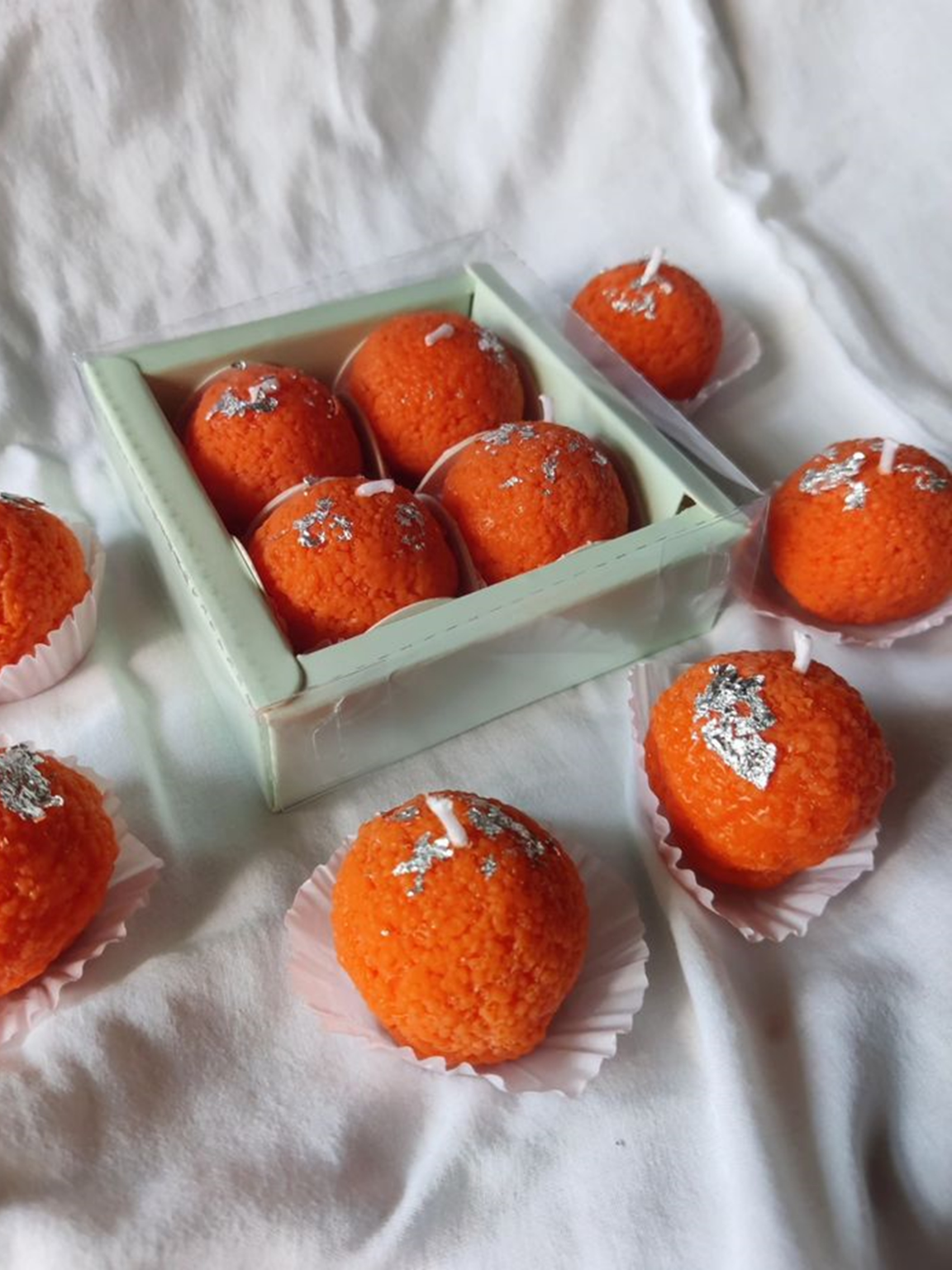 Special Candle 62 Aesthetics Ladoo Candles - Set of 6