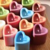 Slide2 Tall Heart shaped, scented soy wax candle