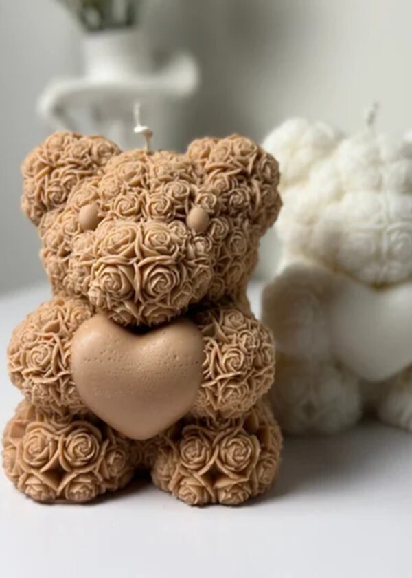 Aesthetics Rosy Teddy with heart Candle