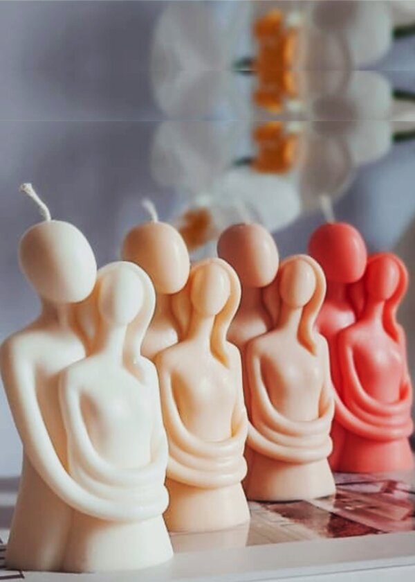 Love Couple shaped, scented soy wax candle