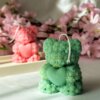 green Aesthetics Rosy Teddy with heart Candle