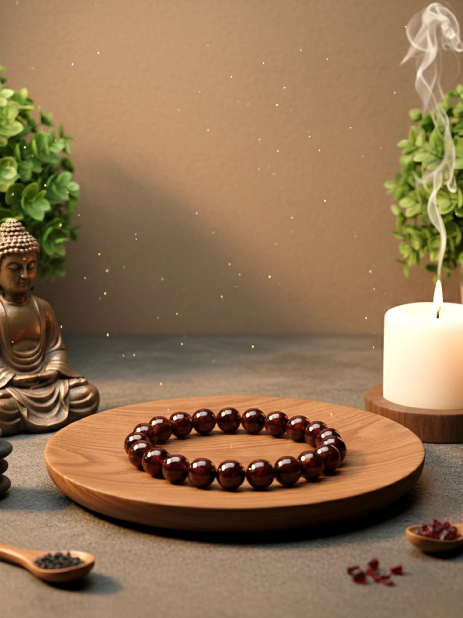 GARNET Red Garnet Crystal Bracelet