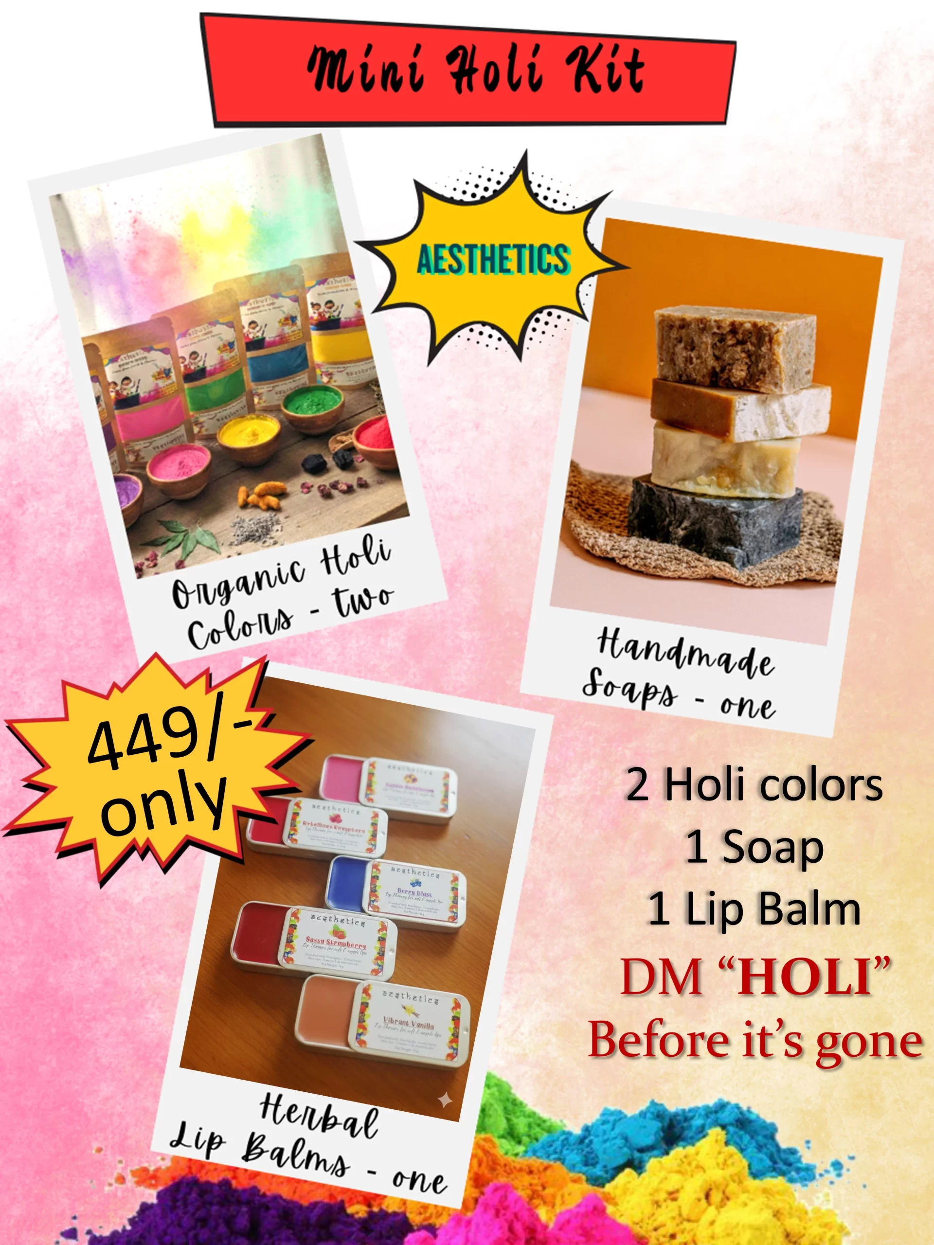 Holi Kit 1 Aesthetics Mini Holi Kit
