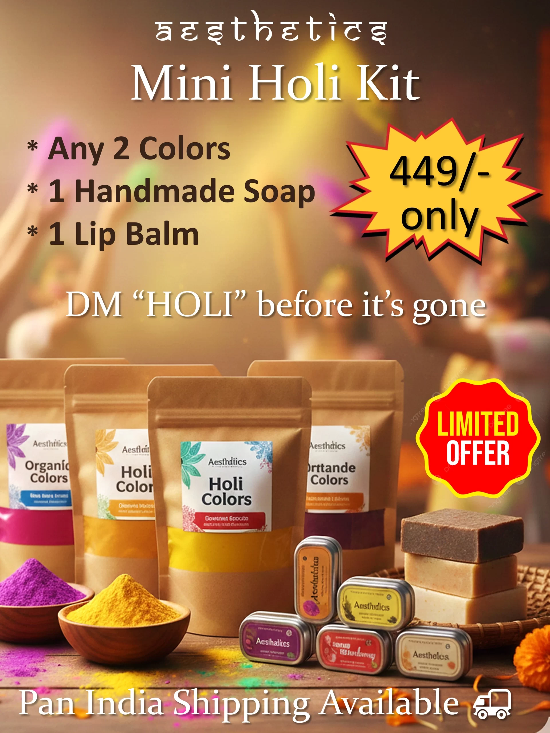 Holi Kit 4 Aesthetics Mini Holi Kit