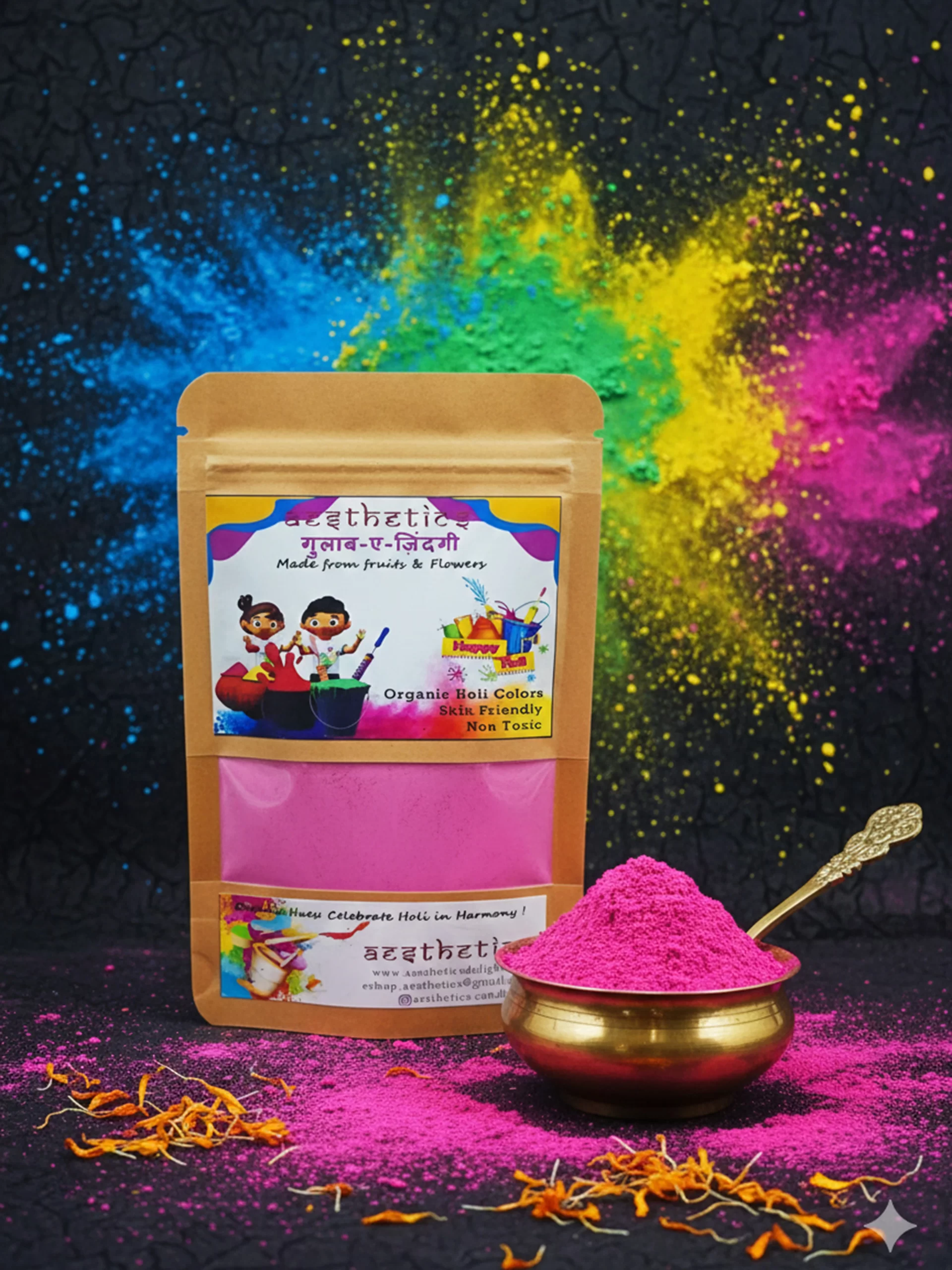 pink pink Organic Holi Color