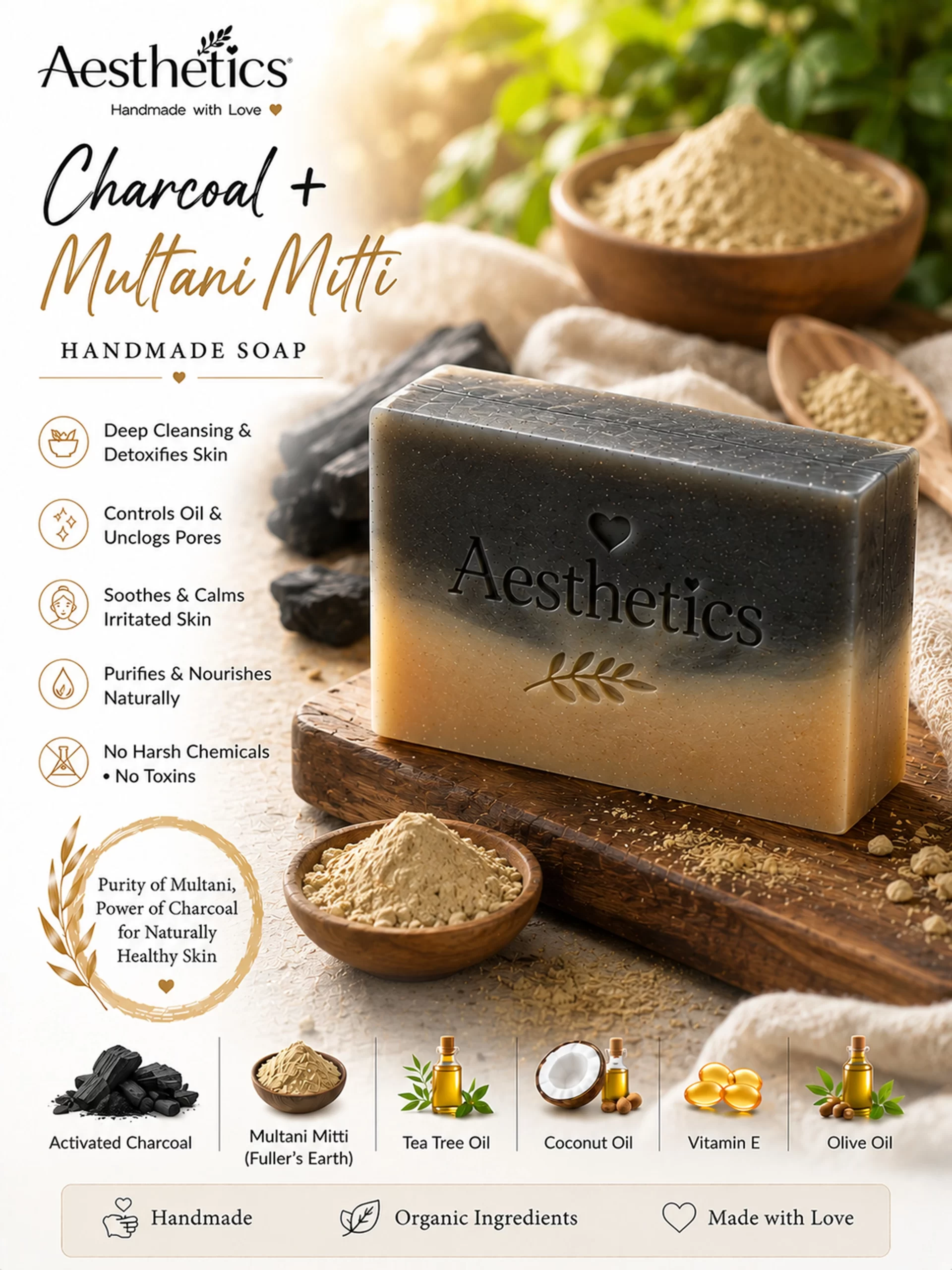 charcoal mitti Charcoal Multani Mitti Soap