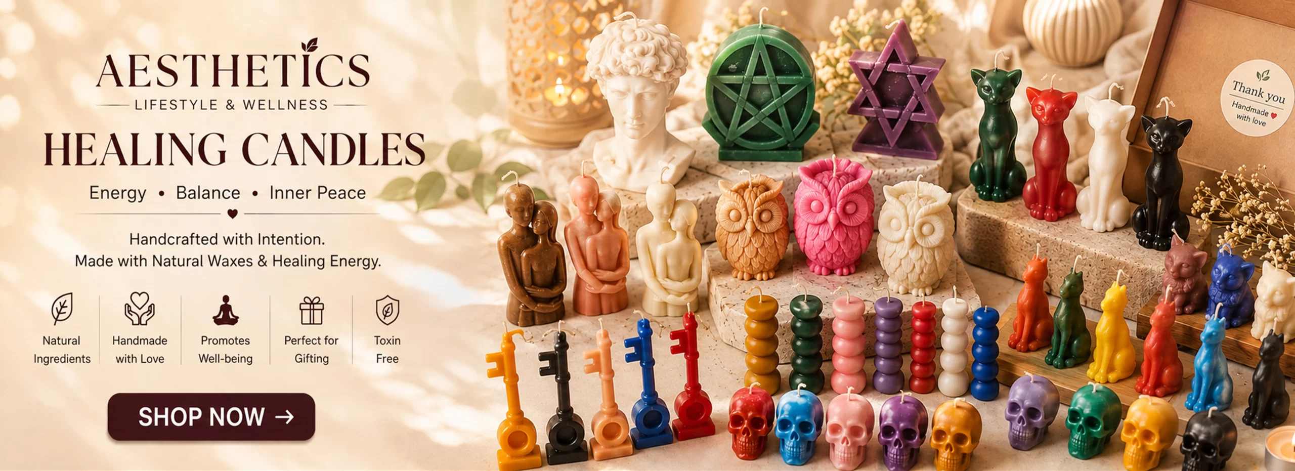 healing candles banner