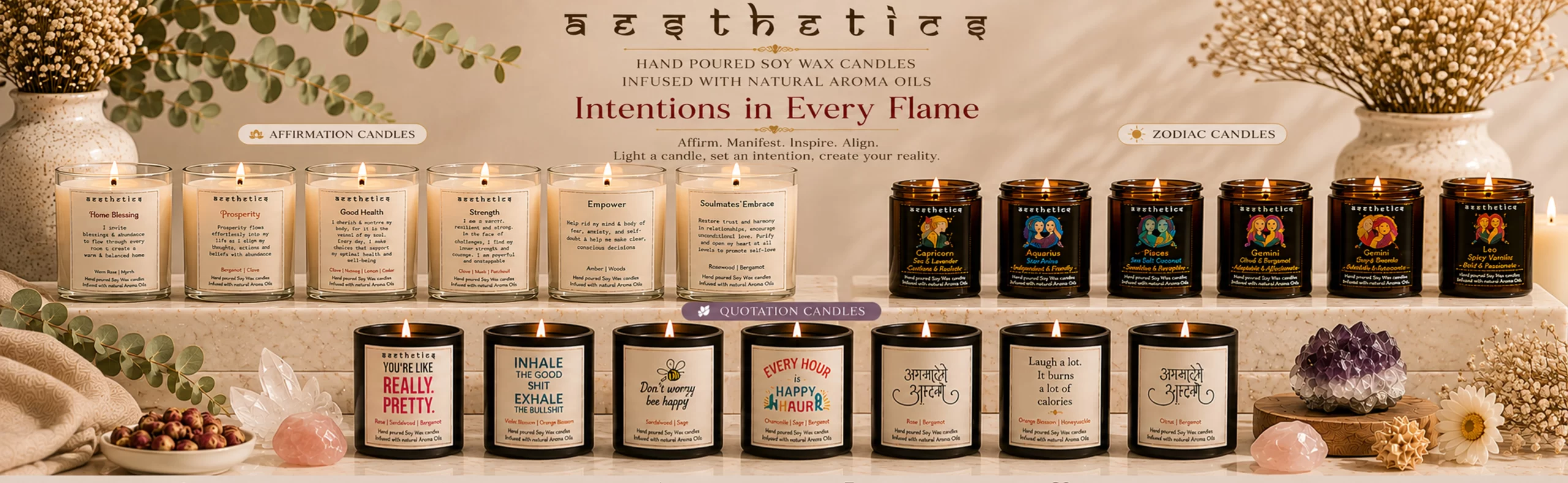 intentions candles banner