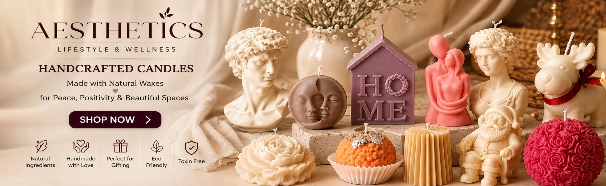 sculpted candles banner