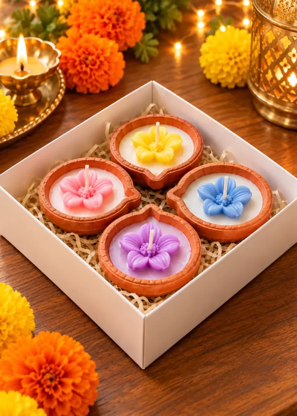 Festive Diya Candle Gift Box